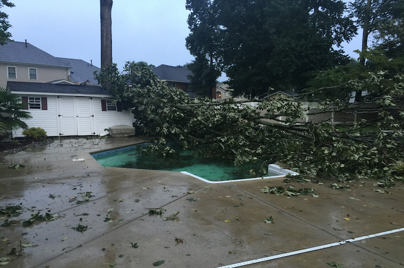 hurricane pool damage