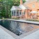 D32 fiberglass pool with Midnight Shimmer Gelcoat Color