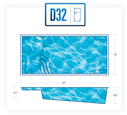 D32 fiberglass pool diagram