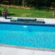 R32 fiberglass pool with California Shimmer Gelcoat Color