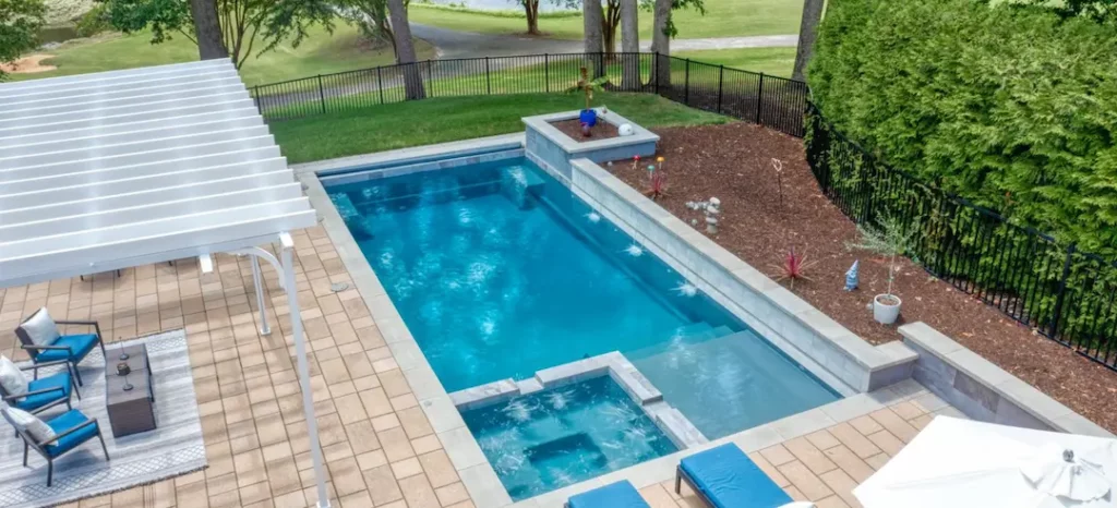 Picture of River Pools X36 inground pool installation in North Carolina.
