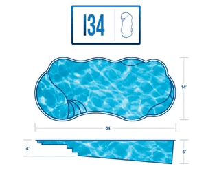 Diagram of a fiberglass pools used by swimming pool contractors in North Carolina