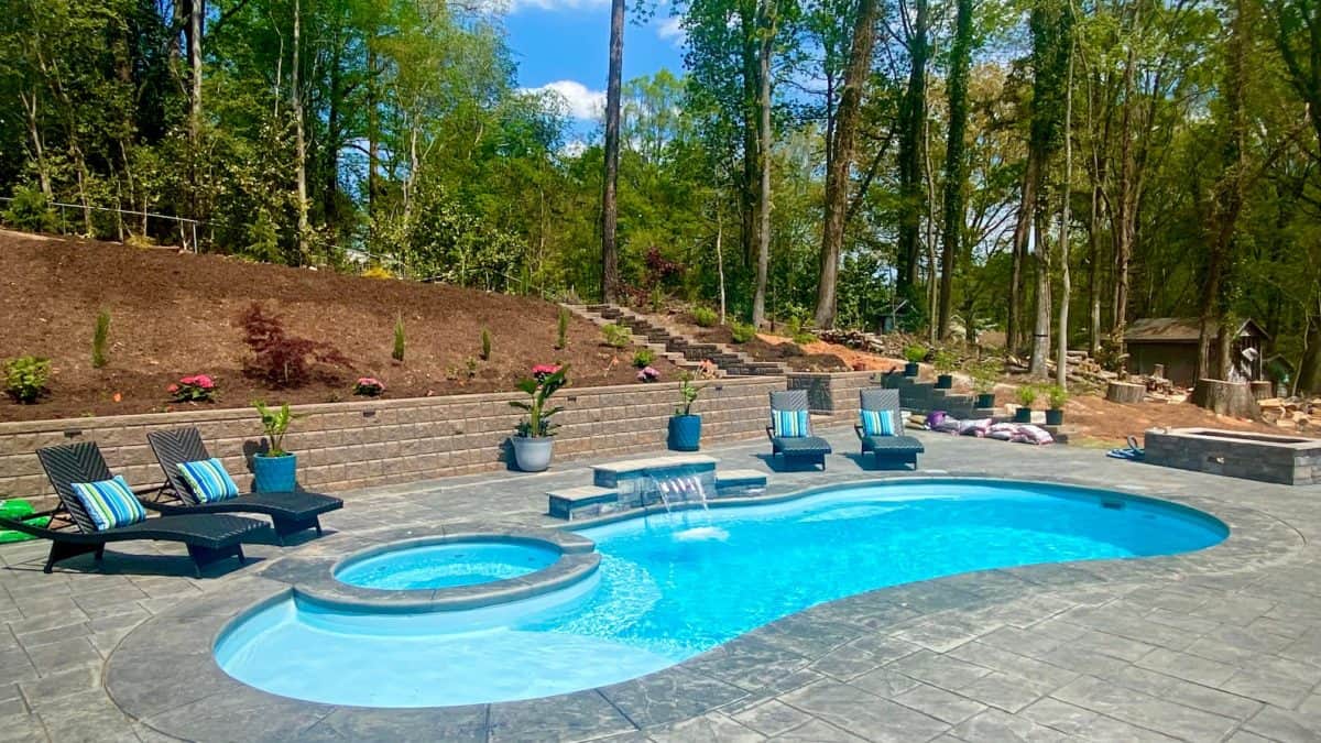 Photo of Beautiful Inground pool construction by North Carolina pool builders