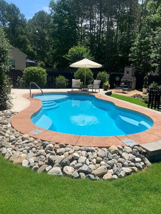 Picture that shows one of Parrot Bay Pools' inground pools installed in a North Carolina backyard.