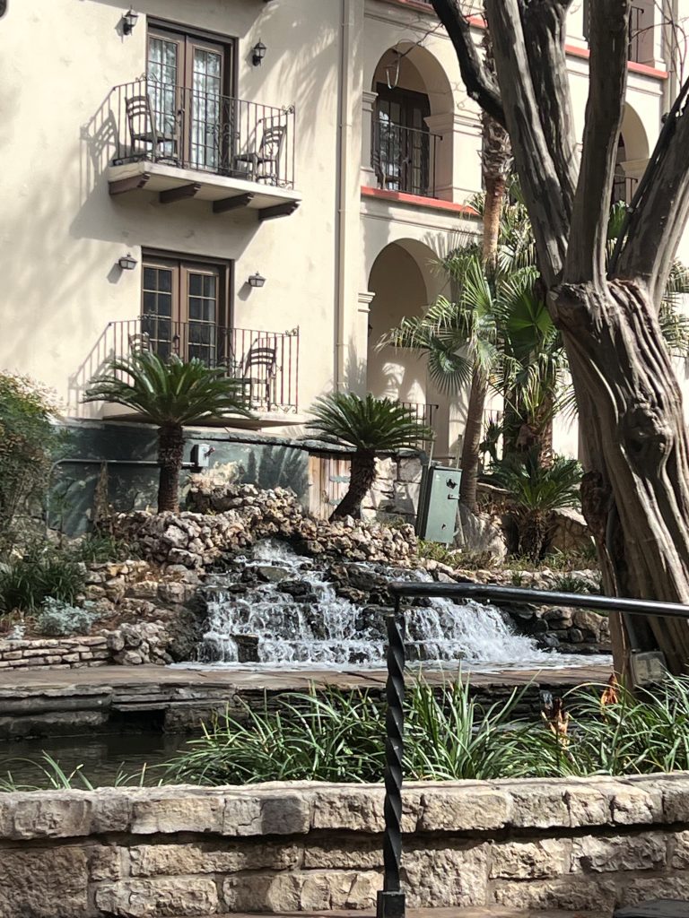 photo of waterfall in San Antonio River Walk