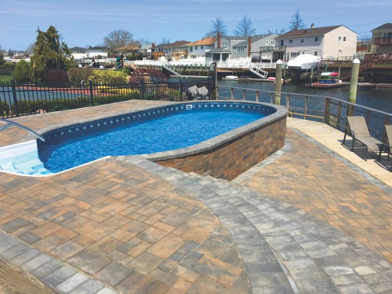 Photo of an inground pool from Latham Pools.