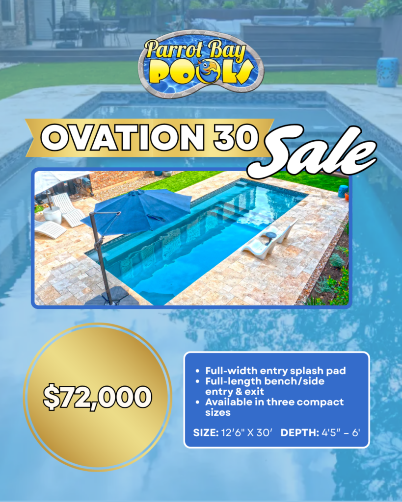 Promotional poster for the sale of the pool model, Ovation 30. 